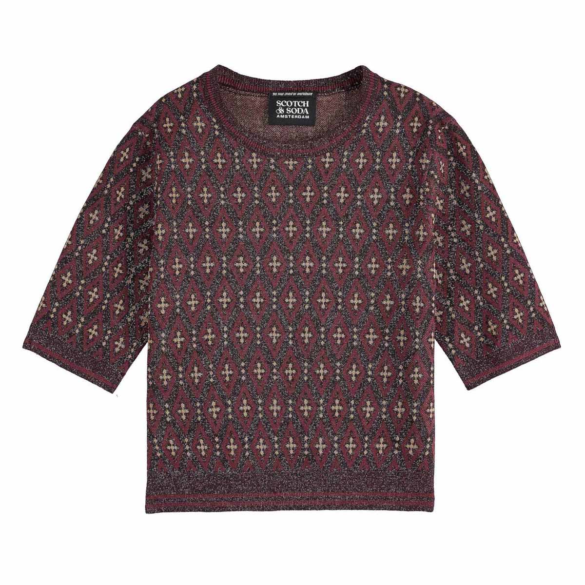 Scotch & Soda Short Sleeve Jacquard Pullover